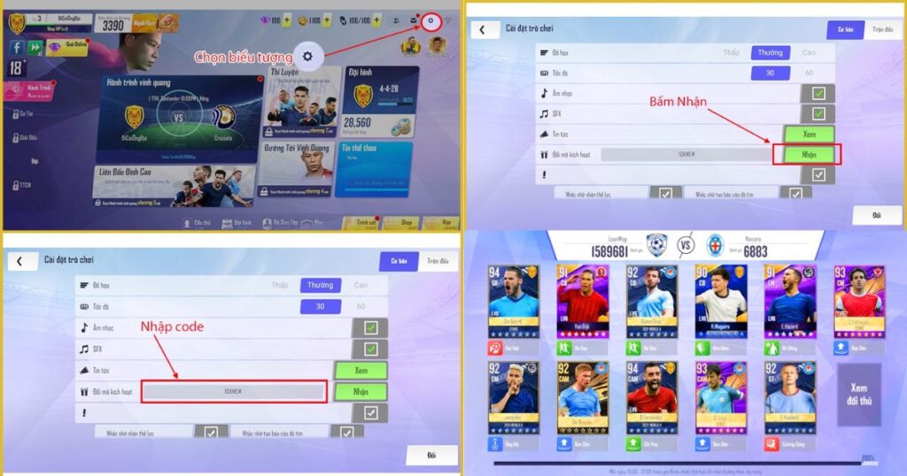 Tổng hợp mã code game Football Pro VTC mới nhất tháng 10/2024 và cách nhập mã chi tiết 2