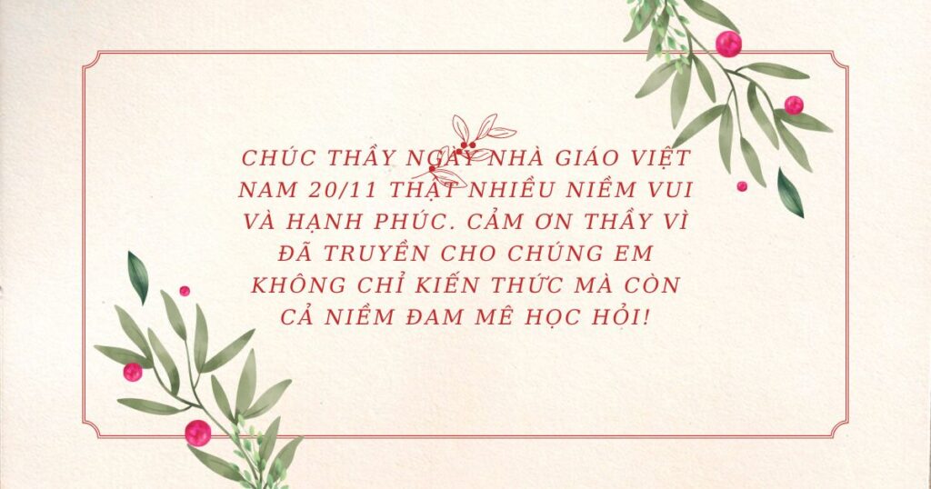 100 lời chúc ý nghĩa nhân Ngày Nhà Giáo Việt Nam 20/11 1